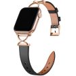 Apple Watch (38 40 SE 41 42mm) Klassisk Kunst Læder Rem - Sort   Rose Gold Online Hot Sale