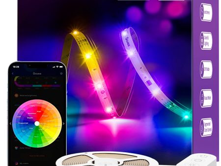 Govee RGBIC Basic Wi-Fi + Bluetooth LED Strip Lights - 10m - Hvid For Sale