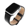 Apple Watch (42 44 SE 45 46 49mm) Fixed Ægte Læder Rem - Sort Online now