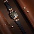 Apple Watch (38 40 SE 41 42mm) Klassisk Kunst Læder Rem - Sort   Rose Gold Online Hot Sale