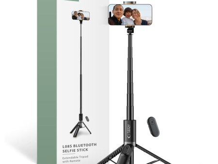 Tech-Protect L08S Kompakt Selfiestang m. Tripod & Bluetooth - Sort Cheap