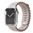 Apple Watch (38 40 SE 41 42mm) Vonmählen Wave Band Silikone Rem - Cream For Sale