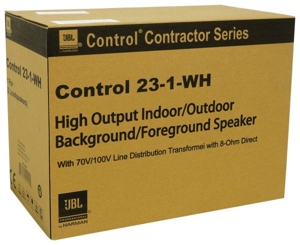 (6) JBL Control 23-1 White 3  Indoor Outdoor 70v Commercial Wall Speakers + Amp Cheap