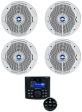 Rockville RGHR-ZA 4 Zone Marine Bluetooth App Control Receiver+(4) JBL Speakers For Cheap