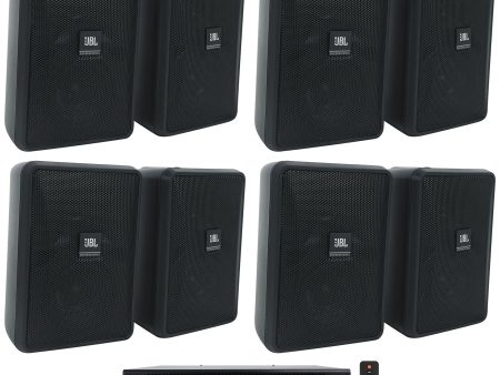 (8) JBL Control 23-1 Black 3  Indoor Outdoor 70v Commercial Wall Speakers + Amp Online now