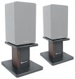 (2) 8” Dark Wood Bookshelf Speaker Stands For Edifier R1850DB Bookshelf Speakers For Cheap