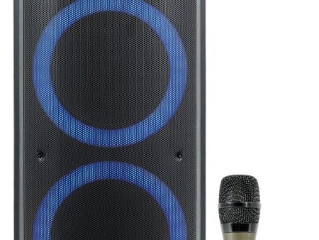 Rockville Go Party ZR10 Dual 10  Portable Wireless LED Bluetooth Speaker+UHF Mic Discount