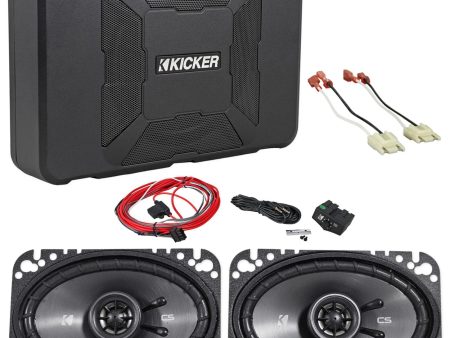 Kicker 8  Inch 150W Powered Subwoofer Sub+Front Speakers For 87-95 Jeep Wrangler Hot on Sale