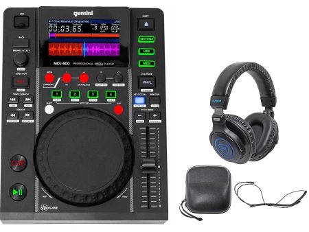 Gemini MDJ-500 Single DJ Tabletop USB Media Player MIDI Controller+Headphones Online Hot Sale