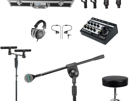 AKG Drumset Concert 1 Pro 7-Mic Drum Microphone Kit+Monitors+Headphones+Stands Online Sale