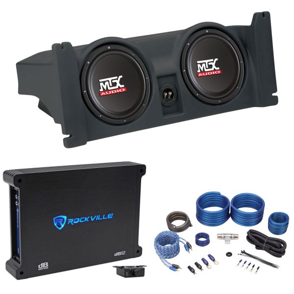 Dual 10  MTX Subwoofers+Enclosure+Amplifier+Wire Kit For 97-06 Jeep Wrangler TJ For Cheap