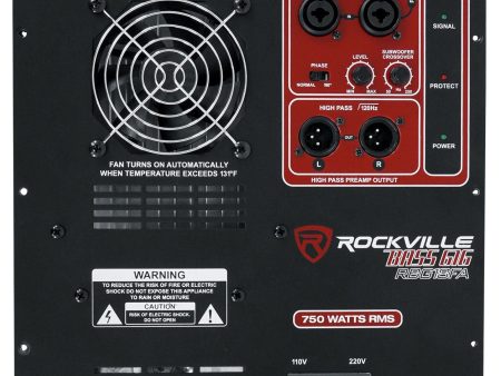 Rockville RBG18FA BOX 2 750w RMS High Powered Subwoofer Amp Plate with Crossover Controls For Discount