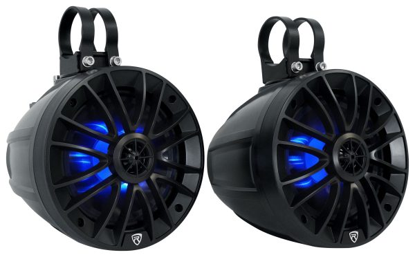 Rockville PT65BR 6.5  Powered Bluetooth LED Tower Speakers For ATV UTV RZR Cart Cheap