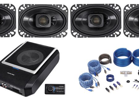 ALPINE PWD-X5 Slim Under-Seat Powered Subwoofer+Wire Kit+(4) Polk 4x6  Speakers Online Hot Sale