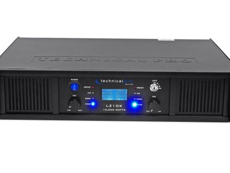 Technical Pro LZ10K Professional 10,000W 2-Ch Amplifier w  LCD Display+Key Lock Sale