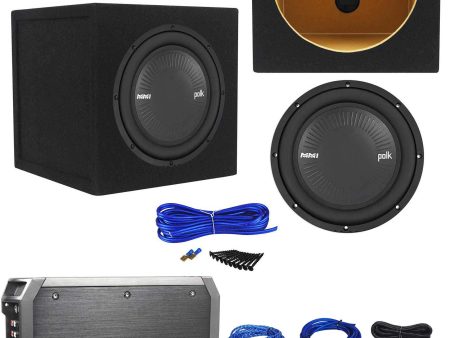 Polk Audio MM1042SVC 10” 1200w Car Subwoofer+Sealed Sub Box+Amplifier+Amp Kit For Discount