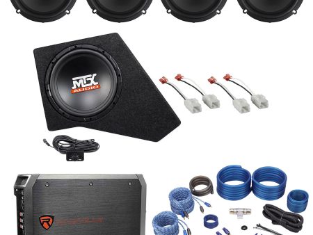 10  MTX Subwoofer+Box+4 Speakers+Amp for 2007-16 JEEP WRANGLER JK 4-DOOR Powered Hot on Sale