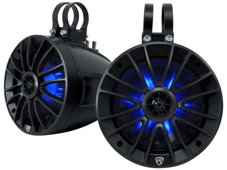 Rockville PT65BR 6.5  Powered Bluetooth LED Tower Speakers For ATV UTV RZR Cart Cheap