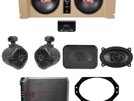 MTX 10  Powered Subs+Box+Front+Rollbar Speakers+Amp For 1997-06 Jeep Wrangler TJ Online now