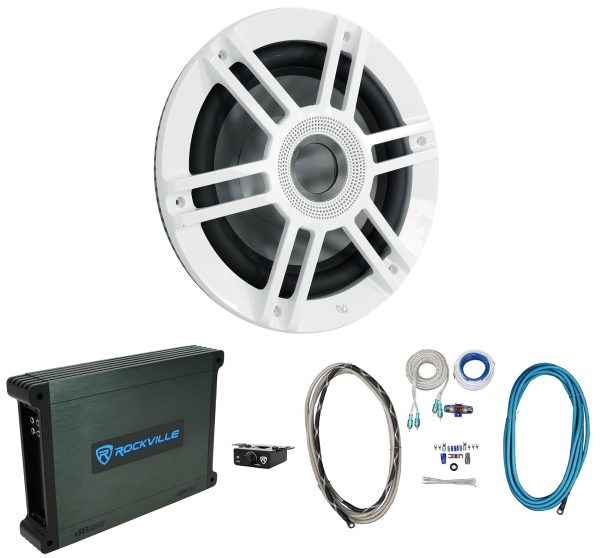 Infinity KAPPA 1010M 10  900w Marine Boat LED Subwoofer+Mono Amplifier+Amp Kit Online now