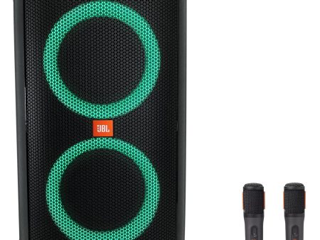 JBL Partybox 310 Portable Rechargeable Bluetooth LED Party Box Speaker+(2) Mics Online Sale