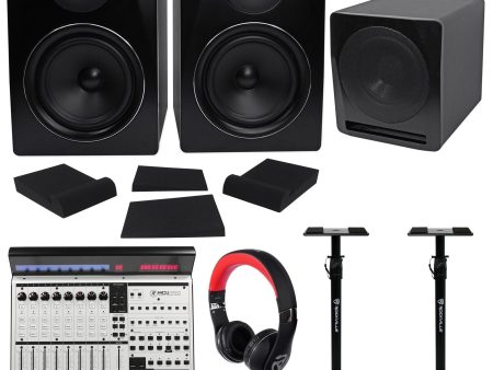 Mackie MCU Pro 8-ch. DAW Controller w  USB MIDI MCUPRO+Monitors+Sub+Stands+Pads Fashion