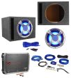 NYC Acoustics NC12S4 1600w 12  LED Subwoofer+Vented Sub Box+Amplifier+Amp Kit Cheap