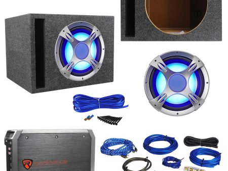 NYC Acoustics NC12S4 1600w 12  LED Subwoofer+Vented Sub Box+Amplifier+Amp Kit Cheap