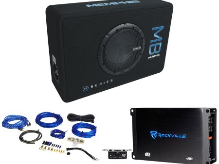 Memphis Audio MBE8S24 8  Loaded Subwoofer+Sub Box Enclosure+Amplifier+Wire Kit on Sale