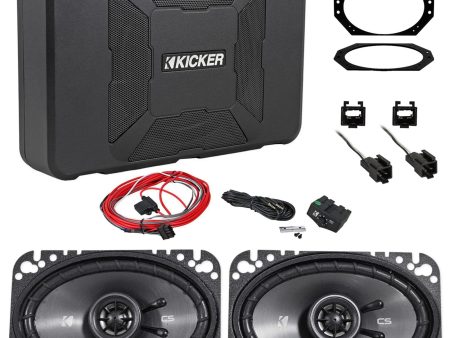 Kicker 8  Inch 150W Powered Subwoofer Sub+Front Speakers For 97-02 Jeep Wrangler Hot on Sale