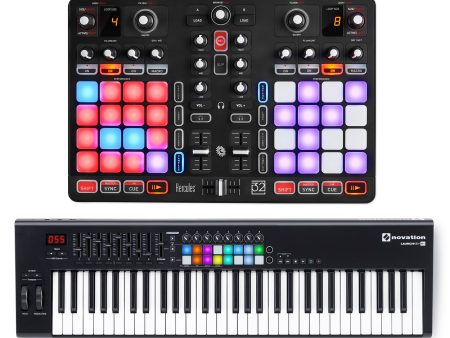 Hercules P32 DJ USB MIDI DJ Mixing Controller w 32-Pads+Novation 61-Key Keyboard Sale