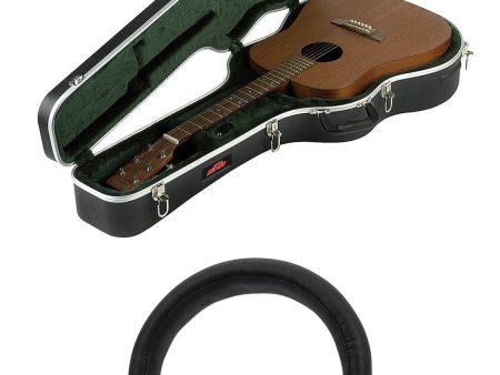 SKB 1SKB-8 Acoustic Dreadnought Guitar Case+Accessory Compartment+Headphones on Sale