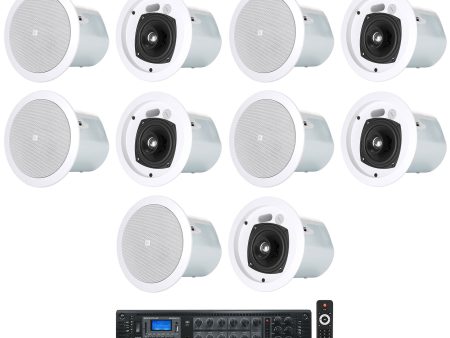 10) JBL Control 24CT 4  70v Commercial Restaurant Bar White Ceiling Speakers+Amp Hot on Sale