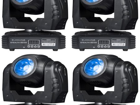 (4) American DJ Eliminator Stealth Beam 60W RGBW LED DMX Moving Head Beam Lights Discount