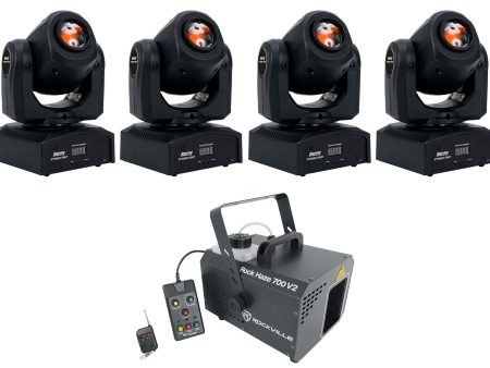 4) American DJ ADJ STINGER SPOT DMX Mini Moving Heads GOBO Lights and Haze Machine Online Sale