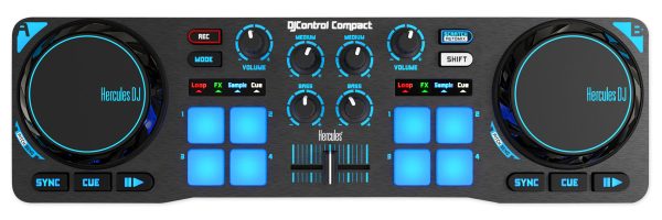 Hercules DJControl Compact USB 2-Deck DJ Controller Mixer+2 JBL Monitor Speakers For Cheap