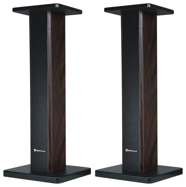 (2) Rockville 28  Wood Studio Monitor Speaker Stands For Presonus R65 Monitors For Discount