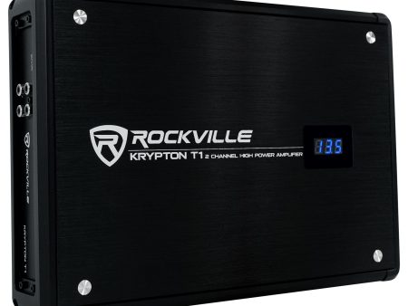 Rockville KRYPTON T1 1600 Watt Peak 400w RMS 2 Channel Car Amplifier w VoltMeter For Discount