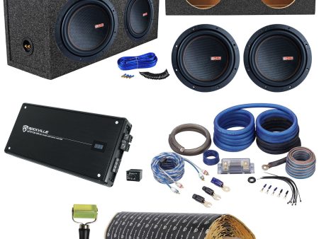 (2) Memphis Audio MOJO 610D4 10  2200w Subwoofers+Sealed Box+Amp+Wires+ROCKMAT Supply