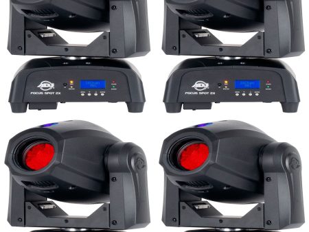 (4) American DJ FOCUS SPOT 2X 100W Cold White LED DMX Moving Head Spot Lights on Sale