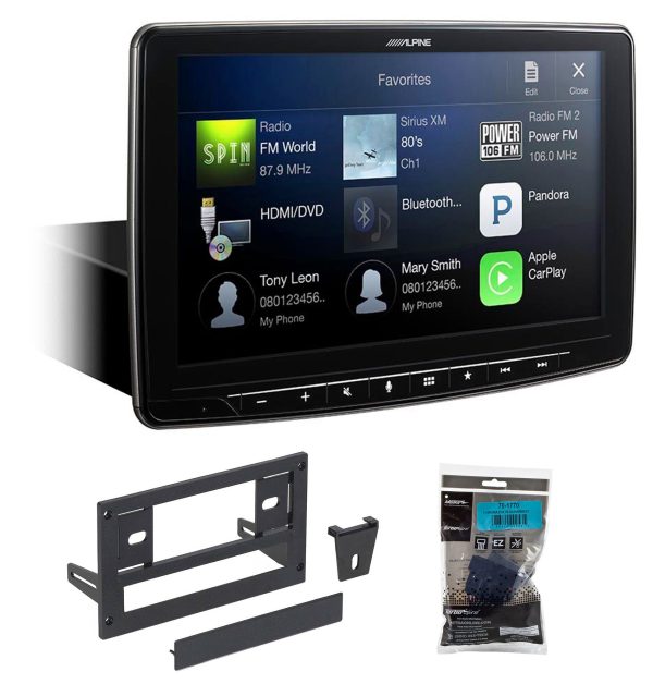 Alpine 9” Digital Media Bluetooth Receiver w  CarPlay For 1987-93 Ford Mustang Hot on Sale