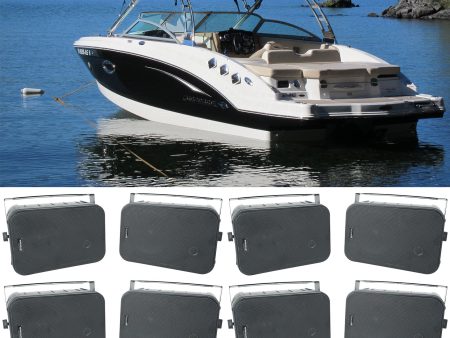 (10) Rockville HP65S 6.5  Black Marine Box Speakers with Swivel Bracket For Boats Online