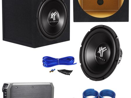 Hifonics HFX12D4 12  800w Car Subwoofer+Sealed Sub Box+Mono Amplifier+Amp Kit Hot on Sale