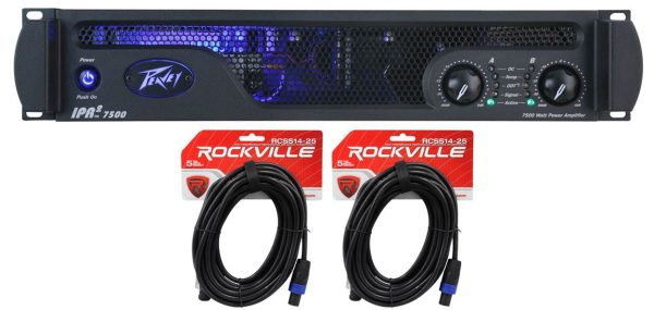 Peavey IPR2 7500 7,500 Watt RMS Pro Power Amplifier + Speakon to Speakon Cables Fashion