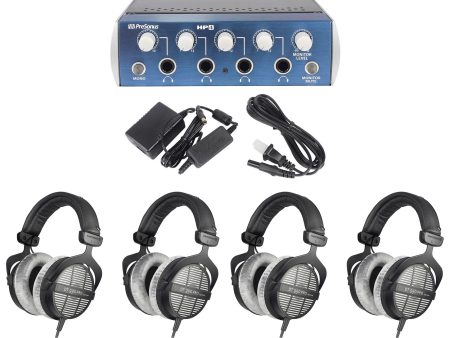 4) Beyerdynamic DT-990-PRO-250 Studio Tracking Headphones+Presonus Headphone Amp For Discount