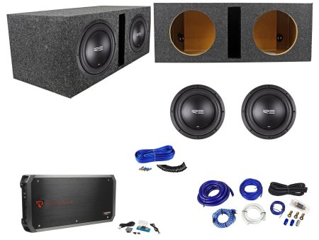 (2) RE Audio SEX10D4 V2 10  1500W Subwoofers+Vented Box+Mono Amplifier+Amp Kit Discount