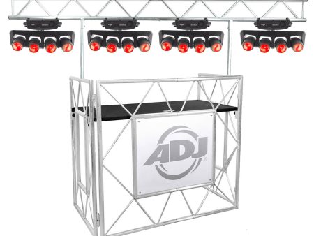 (4) Chauvet Intimidator Wave 360 IRC Moving Heads+Metal DJ Booth Facade w  Truss Online Sale