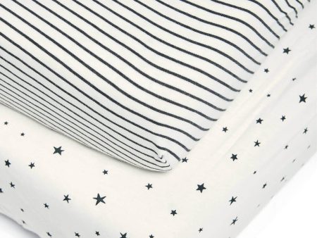 Mamas and Papas Starry Skies Cotbed Fitted Sheet (Pack of 2) on Sale