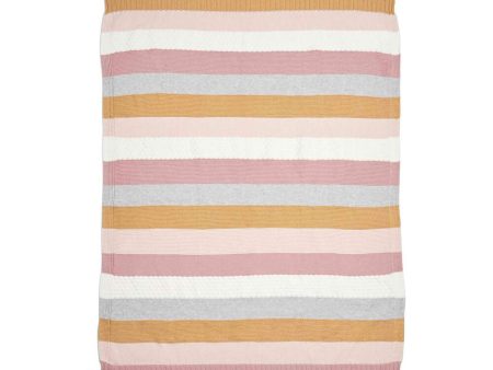 Mamas and Papas Pink Stripe Knitted Blanket For Discount